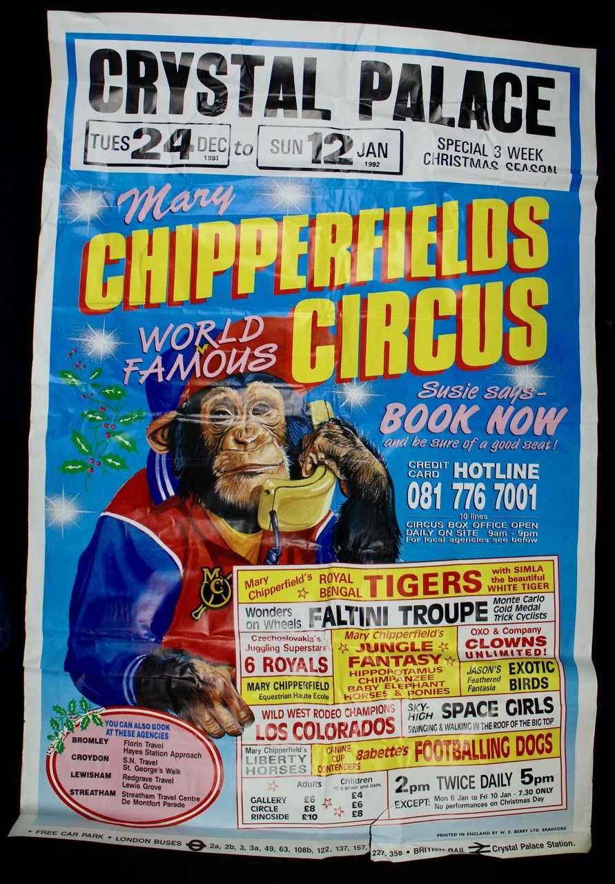 Lot 33 - Large Mary Chipperfield’s circus poster,...