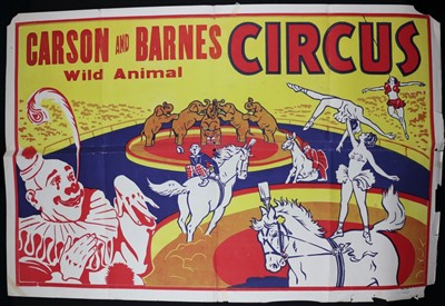 Lot 66 - Carson and Barnes circus poster, 1965 and...