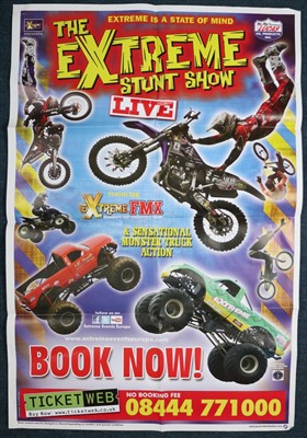 Lot 100 - Large Extreme Stunt show poster and 2 other...