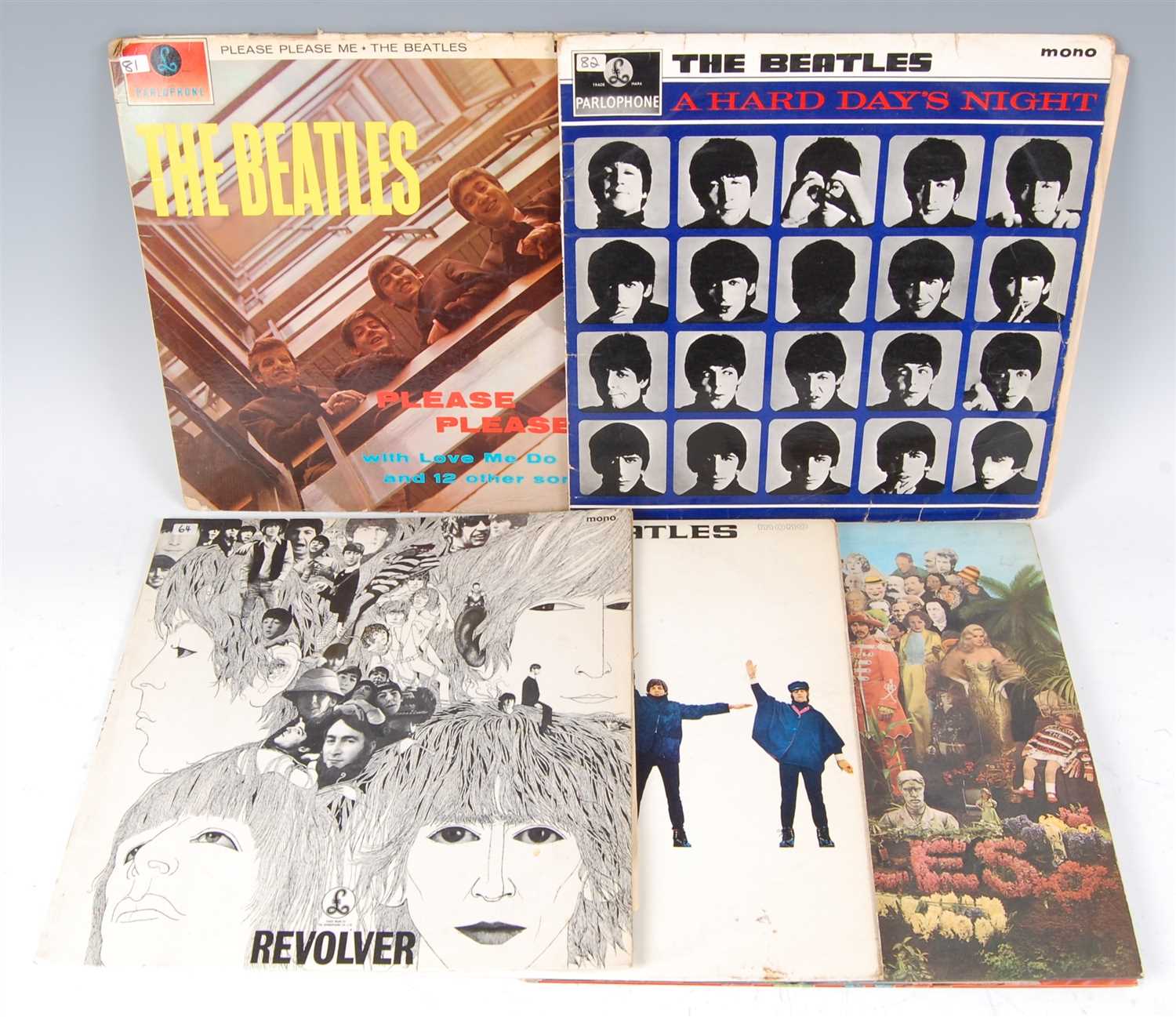 Lot 736 - A collection of five Beatles LP's to include