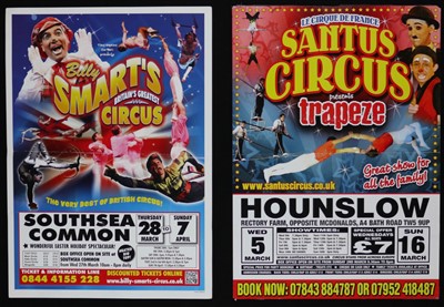 Lot 107 - Modern circus posters – Smart’s, Zyair, Santus,...
