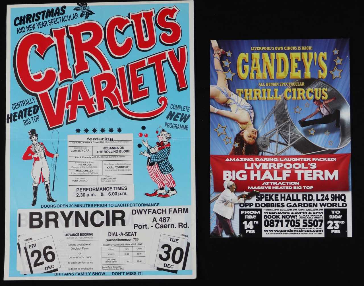 Lot 112 - Modern circus posters – Smart’s, Zyair, Santus,...