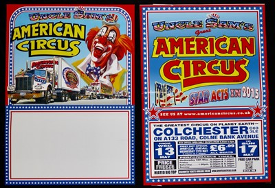 Lot 128 - Uncle Sam’s American Circus posters, size A3 (7)
