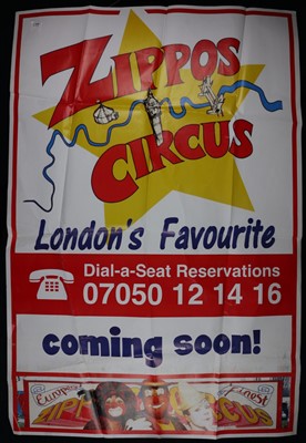 Lot 177 - Zippos circus posters, 3 large plus one other (4)