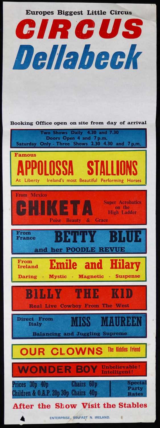 Lot 203 - Old Irish Circus posters 1960/70’s (2)