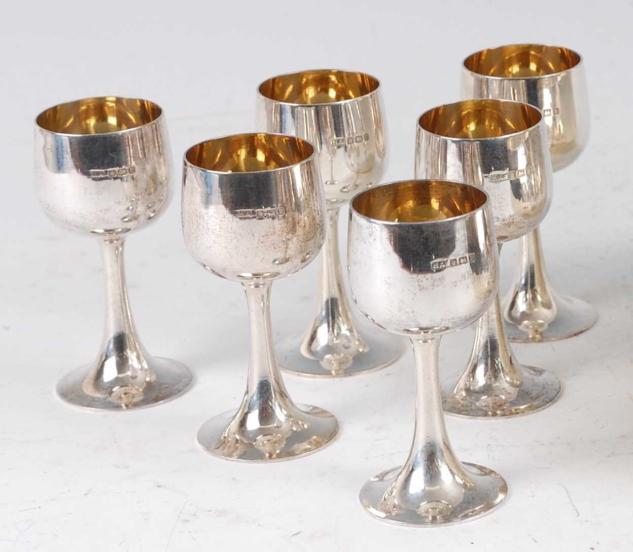 Lot 245 - A set of six early 20th century silver...