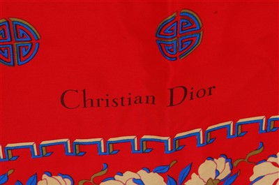 Lot 272 - Two Christian Dior silk scarves, one with...