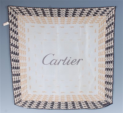 Lot 274 - A Cartier silk scarf, entitled Cartier to...