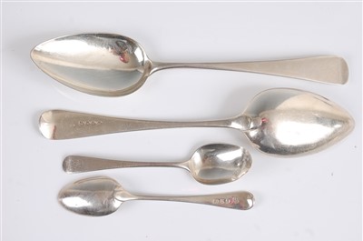 Lot 1069 - A pair of late Georgian silver tablespoons,...