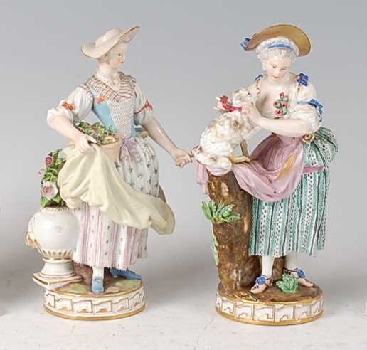 Lot 2030 - A near-pair of late 19th century Meissen...