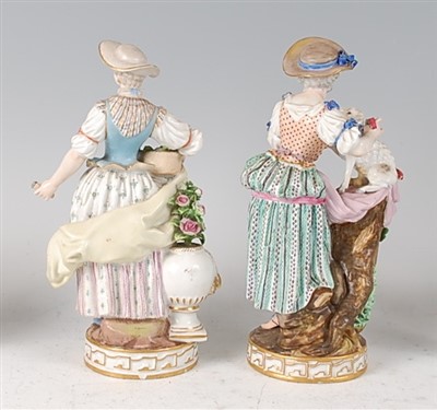 Lot 1010 - A near-pair of late 19th century Meissen...