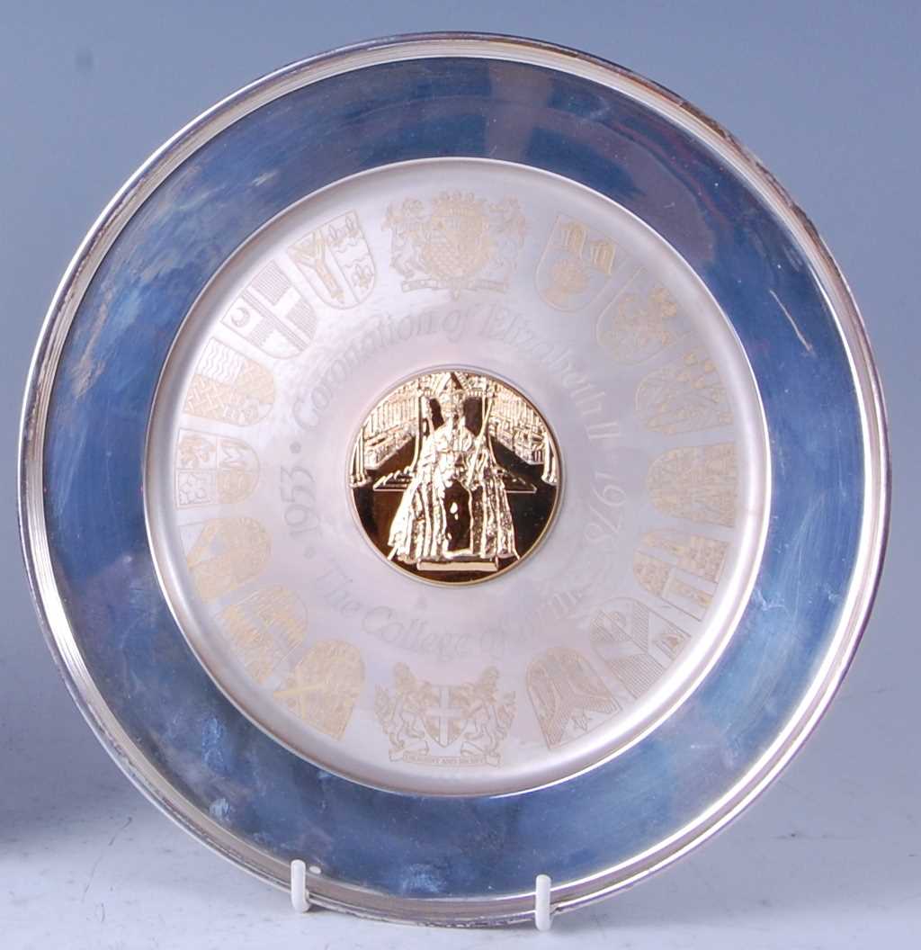 Lot 252 - A 1970s cased silver commemorative plate for...