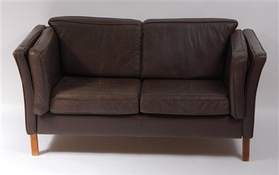 Lot 459 - A 1960s Danish chocolate brown leather...