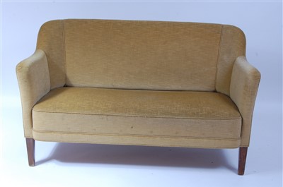 Lot 443 - A 1950s Danish upholstered two-seater sofa,...