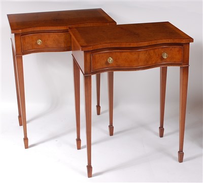 Lot 1405 - A pair of figured walnut, feather and...