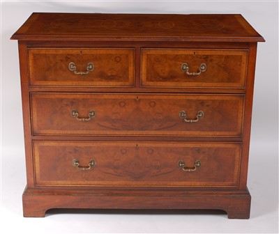 Lot 1487 - A figured walnut, feather and crossbanded...