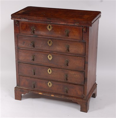 Lot 1507 - An antique walnut bachelors chest of small...