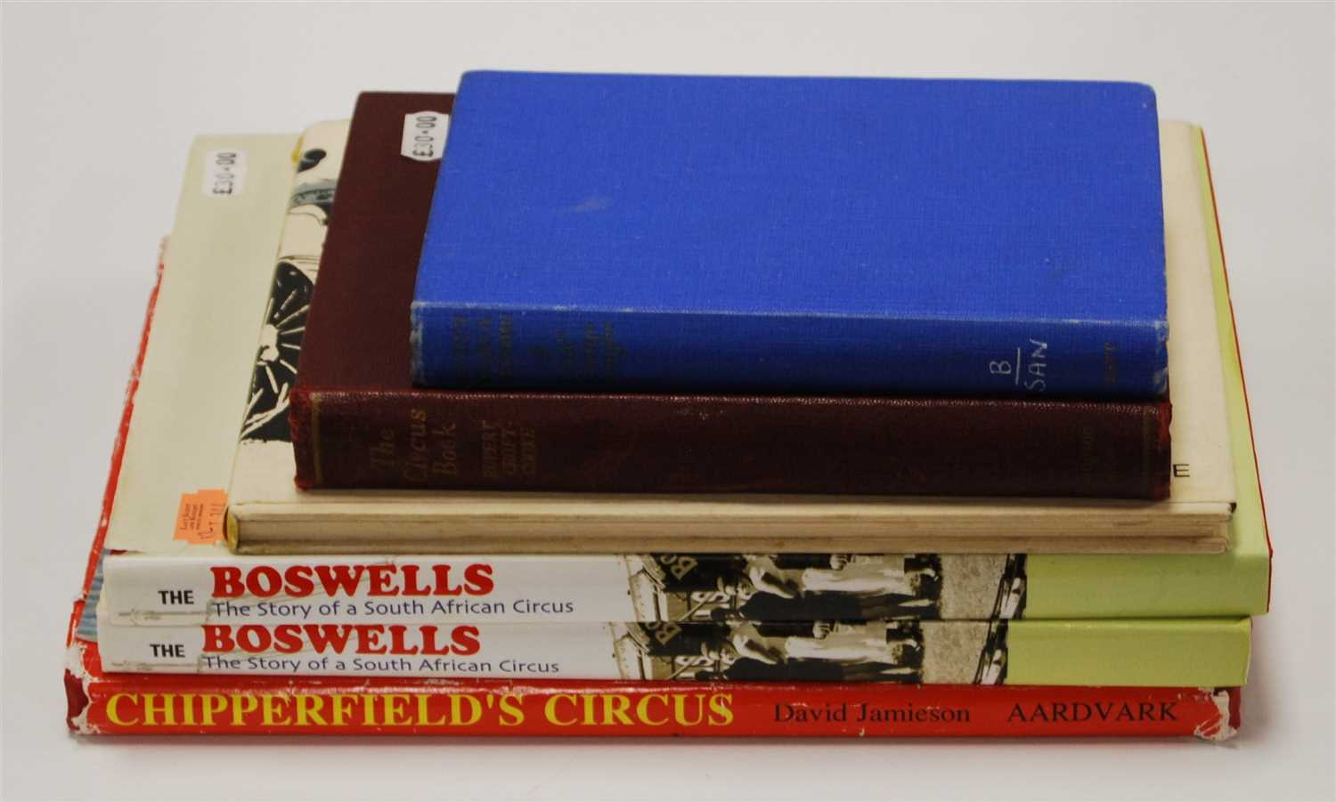 Lot 197 - A collection of six circus related books, to include Croft-Cooke, Rupert: The Circus Book