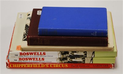 Lot 372 - A collection of six circus related books, to include Croft-Cooke, Rupert: The Circus Book