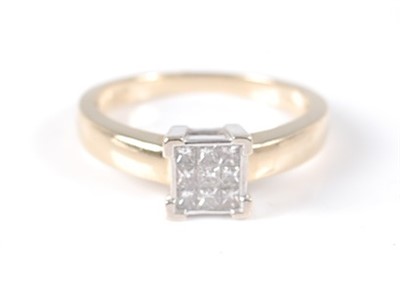 Lot 2614 - An 18ct yellow and white gold diamond square...