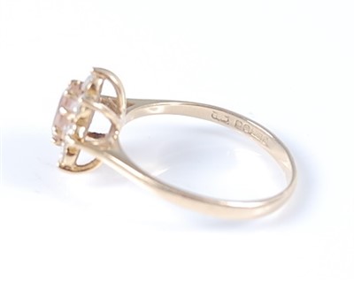 Lot 2615 - An 18ct yellow gold, pink topaz and diamond...