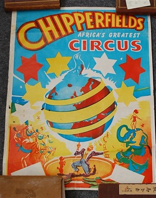 Lot 387 - Two 1960's promotional posters for Chipperfield's Circus South African International Circus Tour, 61 x 46cm each