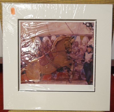 Lot 1040 - A collection of eight limited edition prints relating to the circus and fairgrounds, to include Malcolm Coward SEA, (b1949), and Susie Whitcombe, (b1957), various sizes, accompanied by a copy of 'T...
