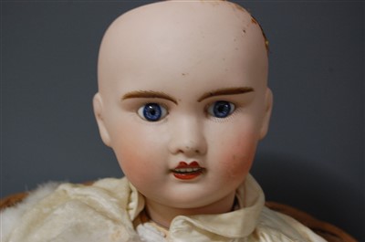 Lot 2003 - A LeConte of France bisque head doll, having...