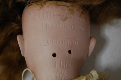 Lot 2008 - A CM Bergmann Waltershausen bisque head doll,...