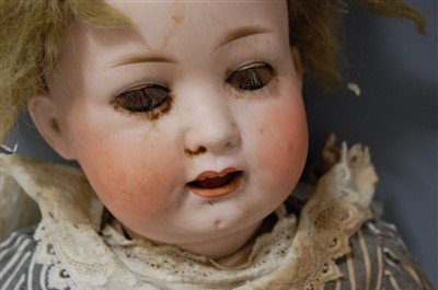 Lot 2023 - A Heubach Köppelsdorf bisque head doll, having...