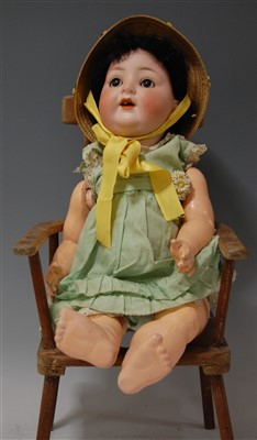 Lot 2033 - A Porzellan Fabrik Burggrub bisque head doll,...
