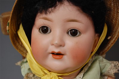 Lot 2033 - A Porzellan Fabrik Burggrub bisque head doll,...