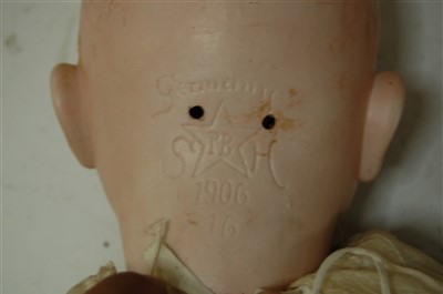 Lot 2040 - A Simon & Halbig bisque head doll, having...