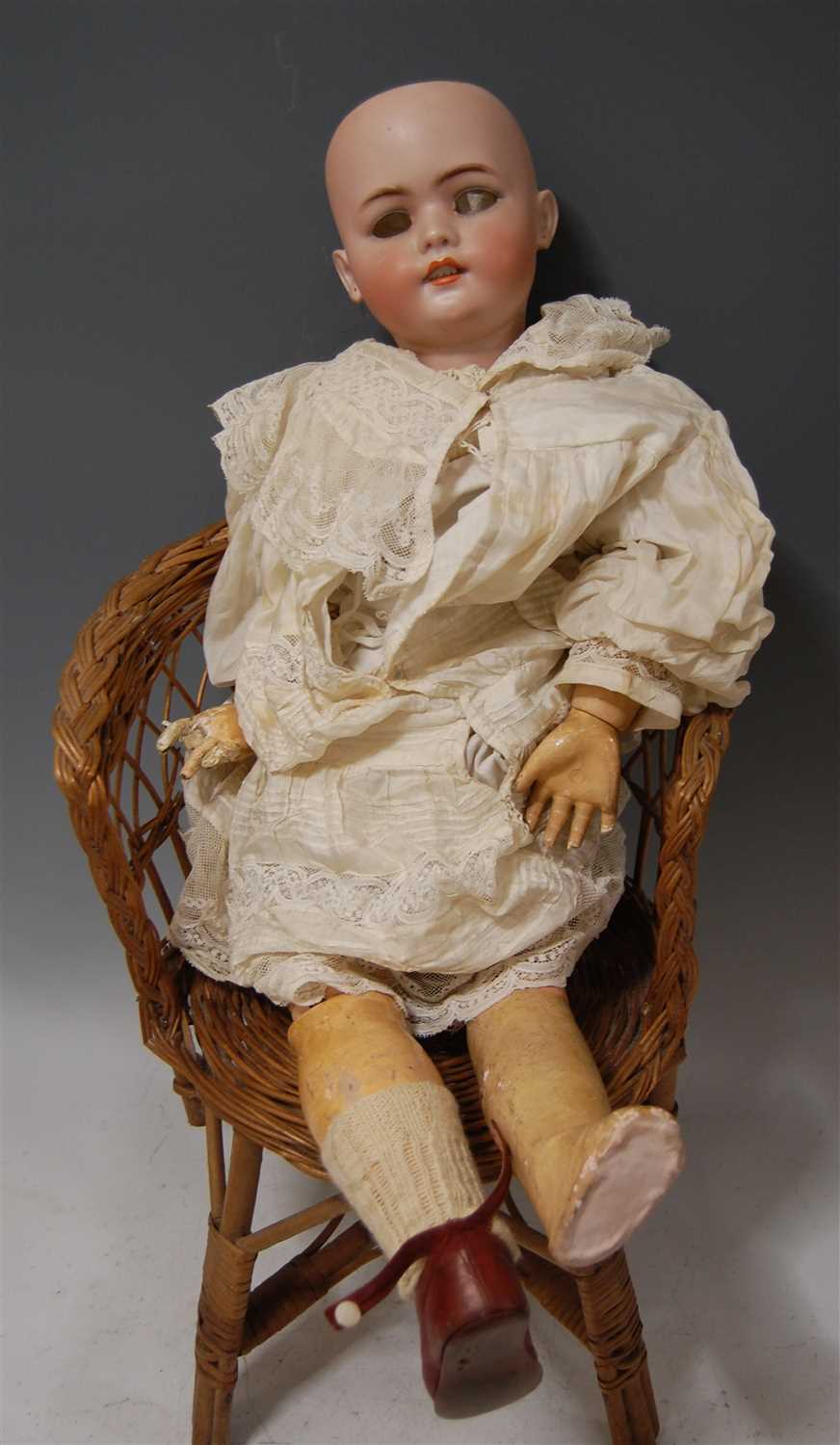 Lot 2045 - A Simon & Halbig bisque head doll, lacking...