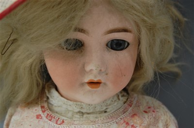 Lot 2048 - A Simon & Halbig bisque head doll, having...