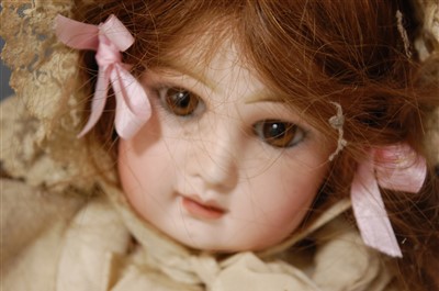 Lot 2054 - A French Tete Jumeau bisque head doll, having...