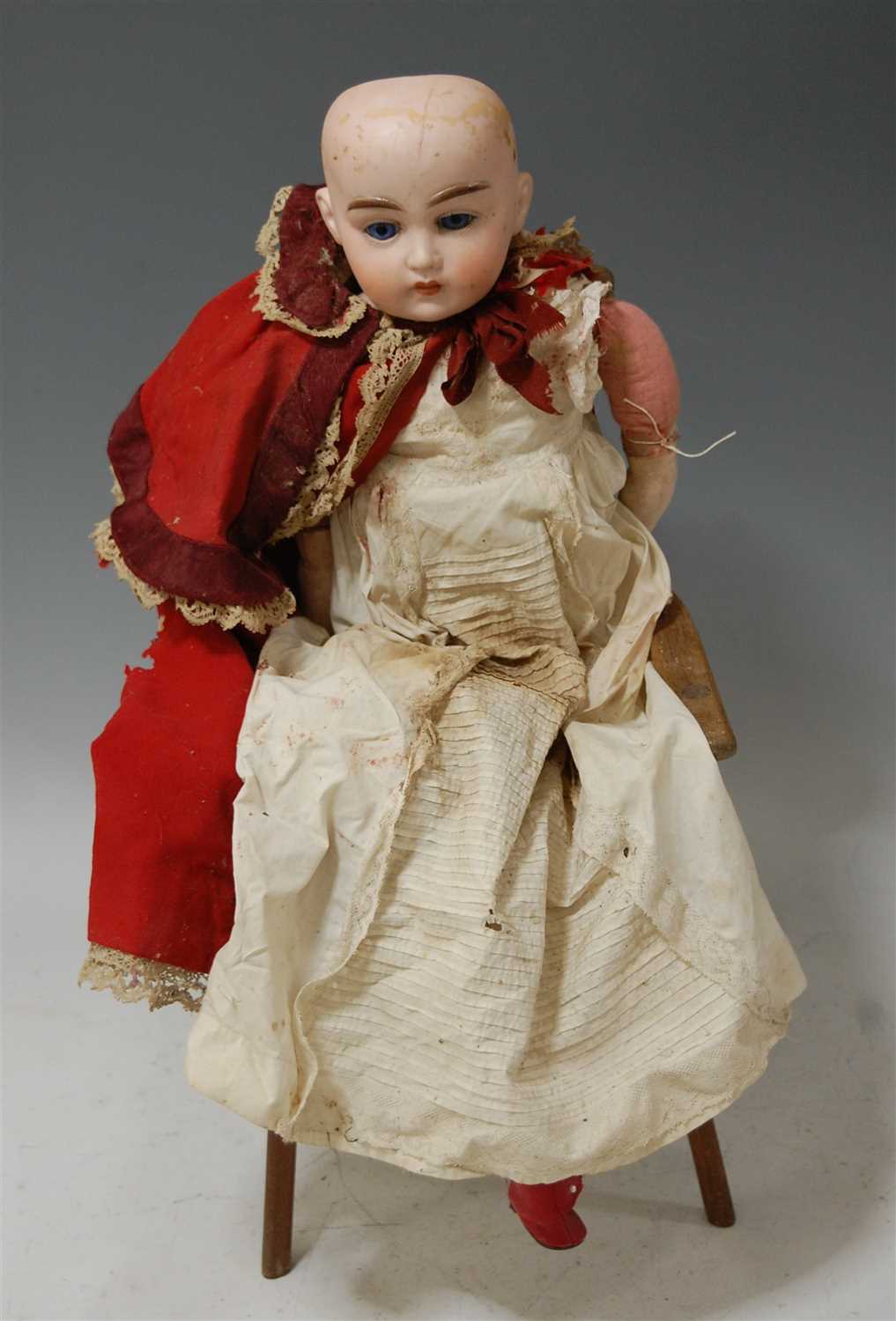 Lot 2056 - A Fritz Dressel bisque head doll, having fixed...
