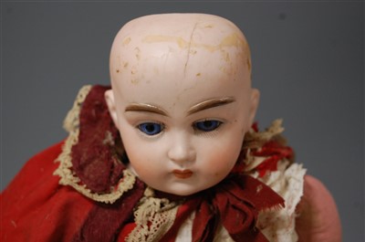 Lot 2056 - A Fritz Dressel bisque head doll, having fixed...
