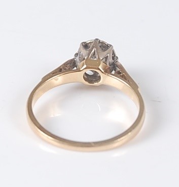 Lot 2637 - An 18ct yellow and white gold single stone...