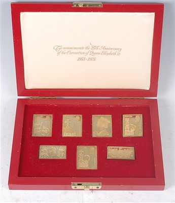 Lot 2244 - A cased set of The Coronation Issue silver...