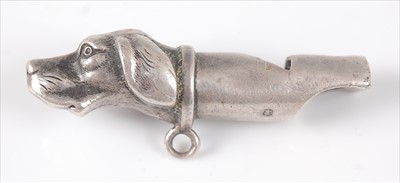 Lot 470 - A Victorian silver novelty whistle in the form...