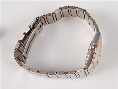 Lot 2650 - A lady's steel and yellow Omega Constellation...