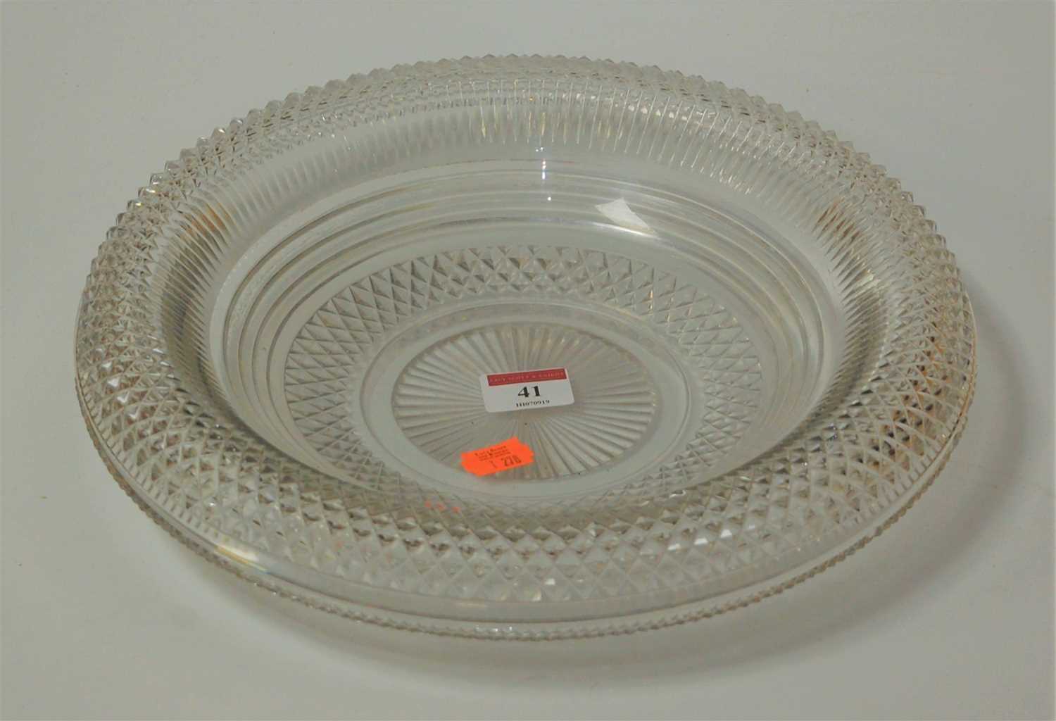 Lot 41 - A late Georgian cut glass shallow bowl, dia. 31cm