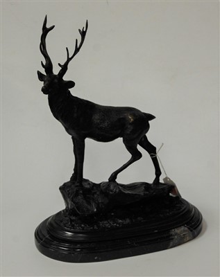 Lot 47 - After Pierre-Jules Mêne - a bronze stag on...