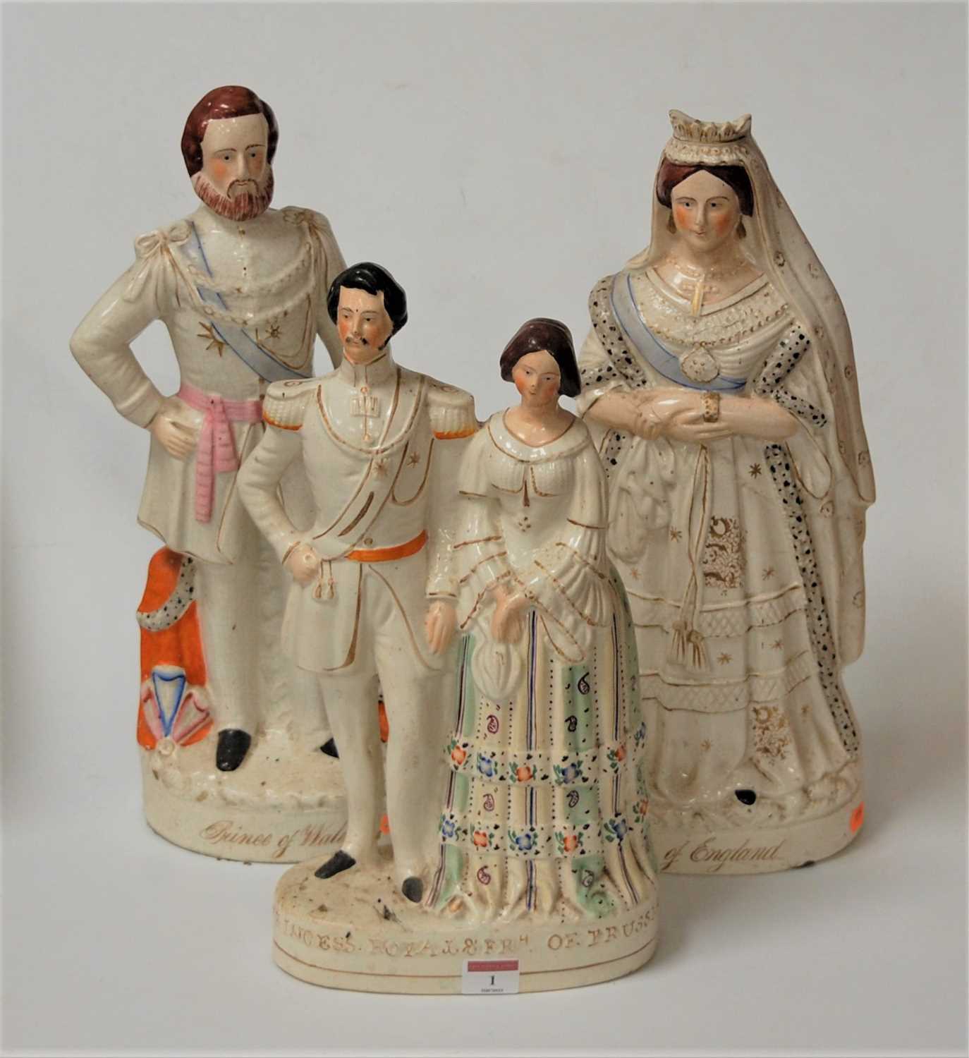 Lot 1 - A Victorian Staffordshire figure group...