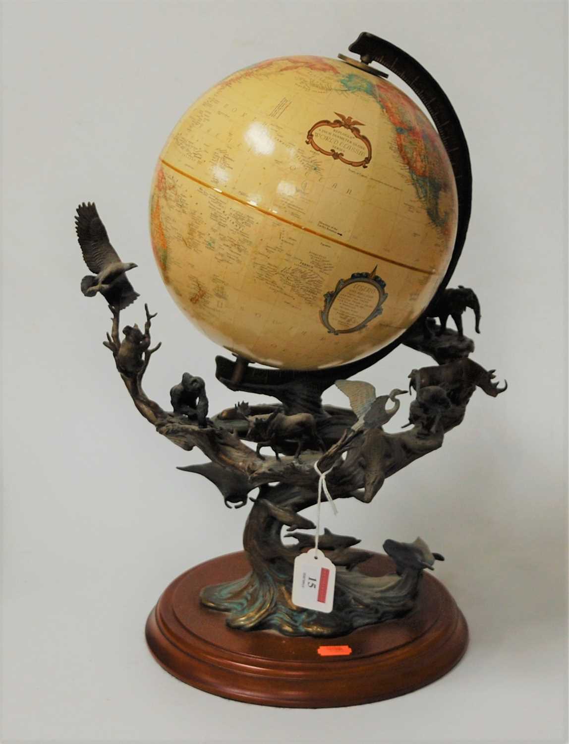 Lot 15 - A Franklin Mint terrestrial globe on a...