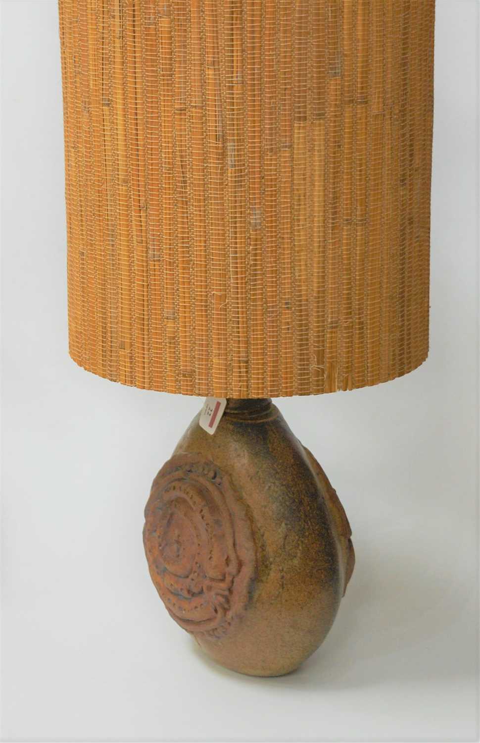 Lot 22 - A Bernard Rooke stoneware table lamp with...