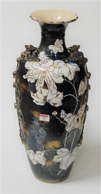 Lot 30 - A Japanese enamel glazed earthenware vase of...