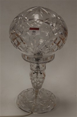 Lot 55 - A Waterford style cut crystal table lamp and...