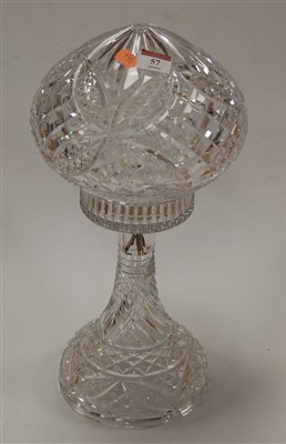 Lot 57 - A Waterford style cut crystal table lamp and...
